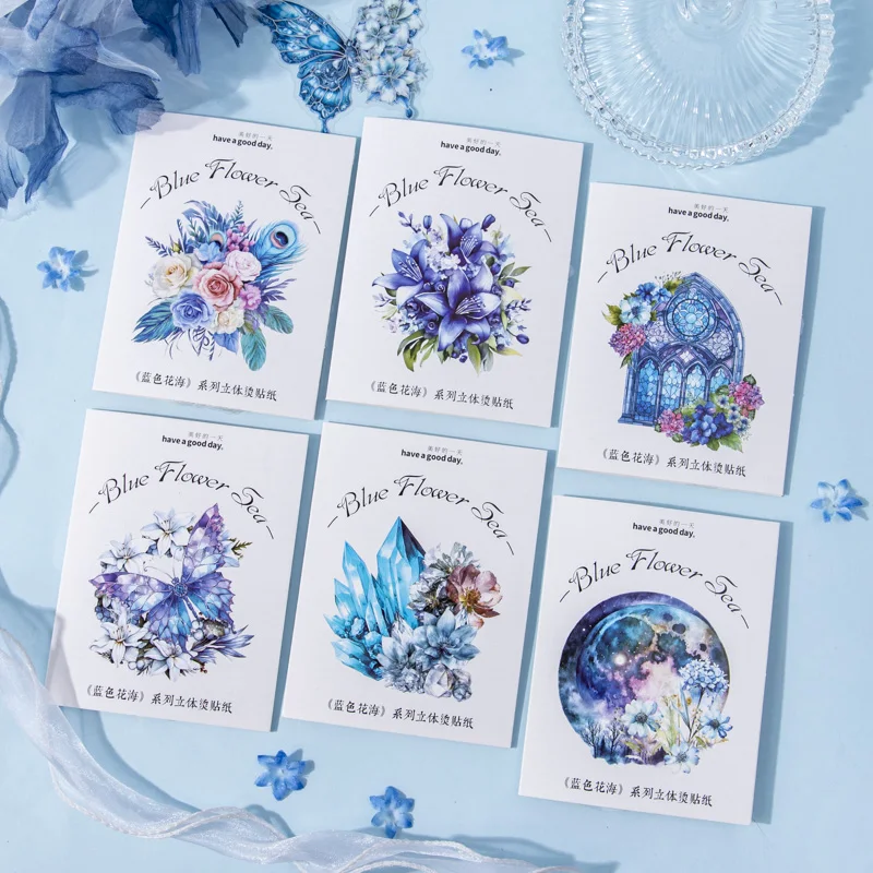 

20pcs ins Vintage Laser Flowers Butterfly PET Stickers Decor Scrapbooking Junk Journal School Diary Marking Stationery Planner