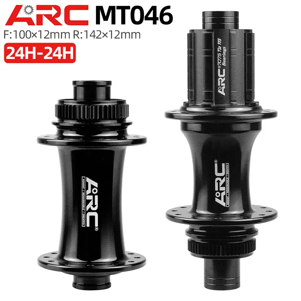 ARCロードバイクハブ ディスクブレーキ 12x142/100mm 24穴 センター