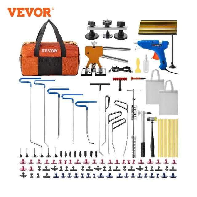 VEVOR Auto Dellen Reparaturset professionell, Paintless Ausbeulwerkzeug,  Dellen Repair Puller Kit Dent Removal Tool, Hagel Reparatur, Gleithammer  Dellenheber Heißklebepistole Klebestifte (89)