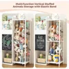 Toy Storage Organizer Kid Bookshelf with Stuffed Animal Storage Holder Floor Storage Cabinet Toy Chest 3-Tier Toddler Book Shelf 5