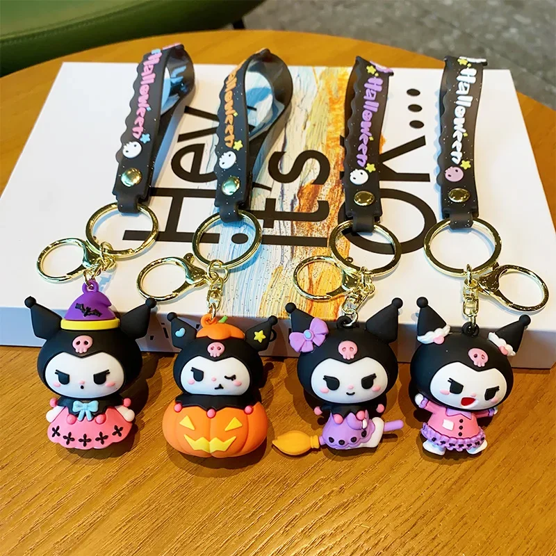 

Kawaii Sanrio Anime Kuromi Halloween Keychain Cross-dressing Cute Cartoon Lovely Couple Backpack Pendant Gifts for Girls