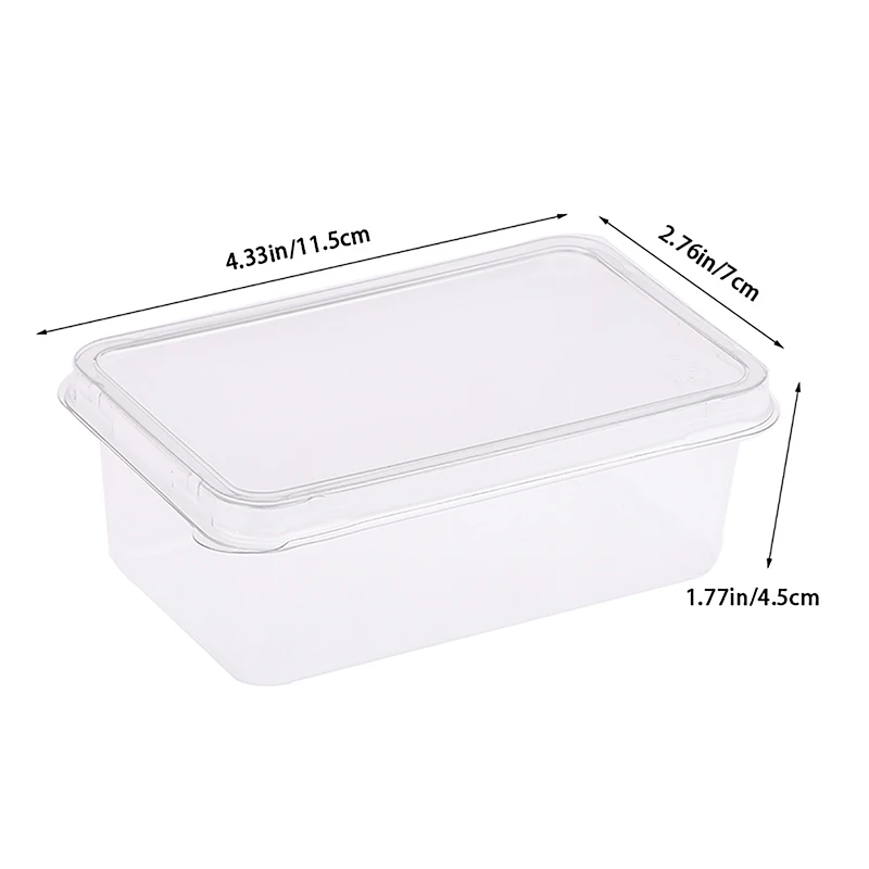10Pcs Transparent Dessert Box With Lids Plastic Hinged Takeout Containers Food Packaging Boxes For Cakes Cookies Salad Food
