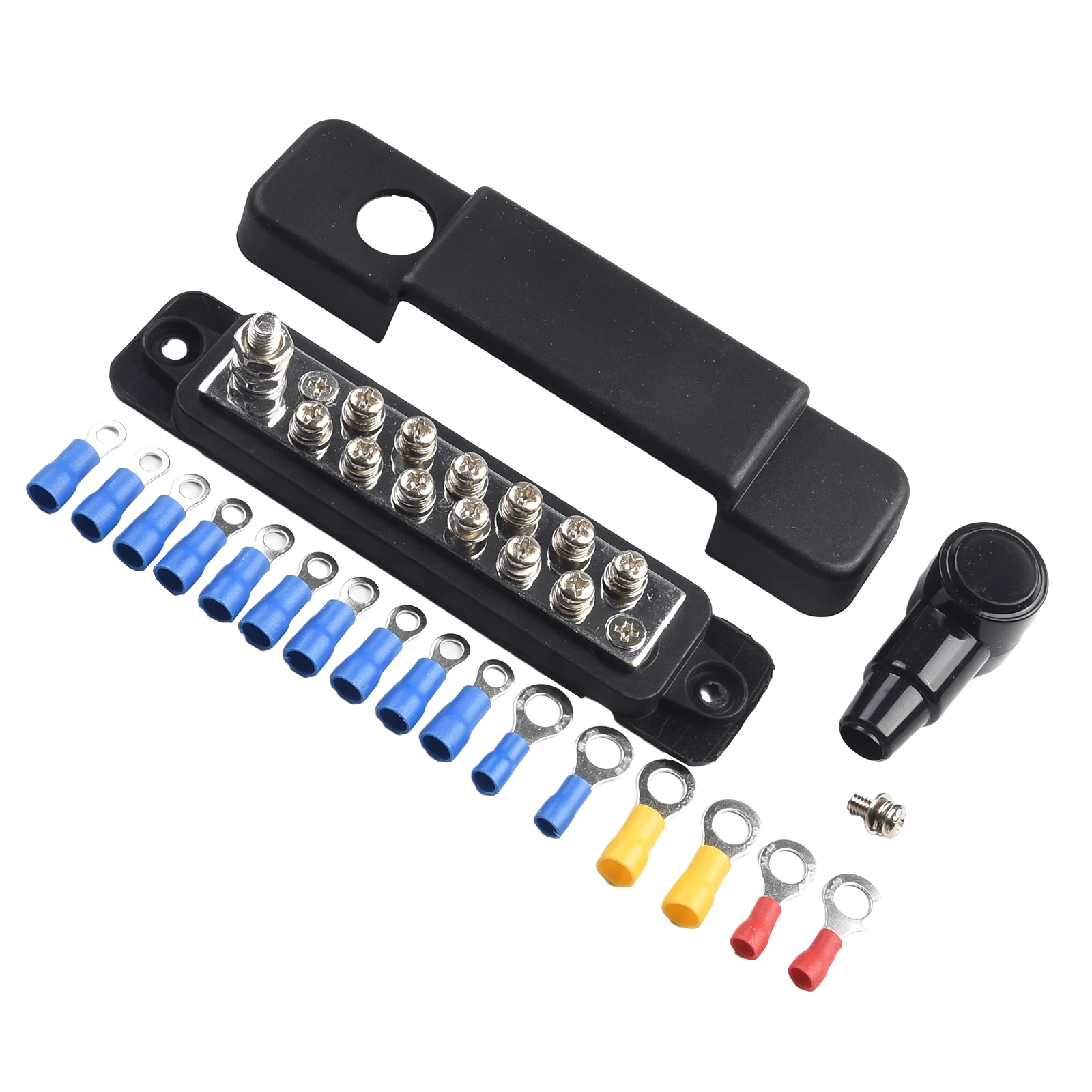 12-Punkt-Batterie-Stromverteilerblock, Sammelschiene, positiv, negativ, 12 V, 180 A, Stromverteilerblock, Terminal für Auto-Wohnmobile, Schiffe – Detail 15