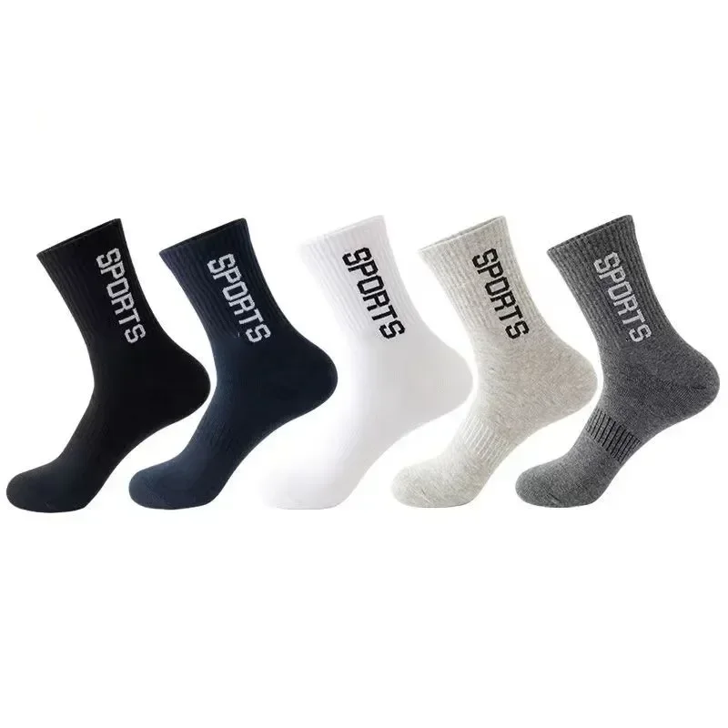 

Breathable Large Men's High Socks Male Size38-45 Quality Cotton Lot Run Men Casual Sports Black 5