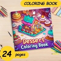 Children's Art Coloring Book 20 Pages Of Dessert Cartoon DIY Graffiti Book Drawing Book Drawing Toy For Adult Picture Book 1