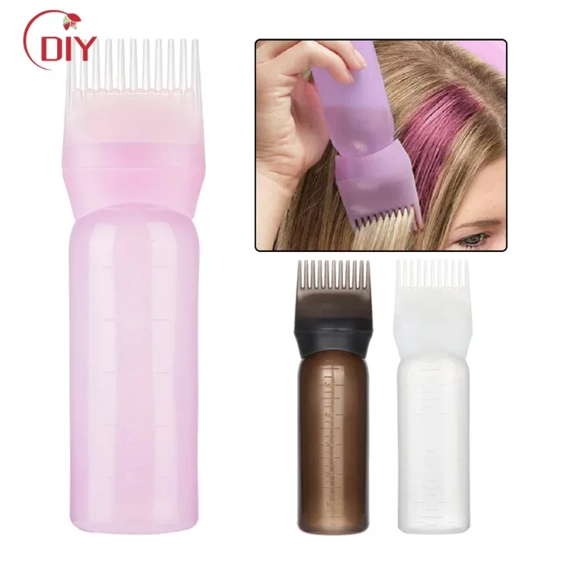 

1Pc 120ml Multicolor Plastic Hair Dye Refillable Bottle Applicator Comb Dispensing Salon Hair Coloring Hairdressing Styling Tool