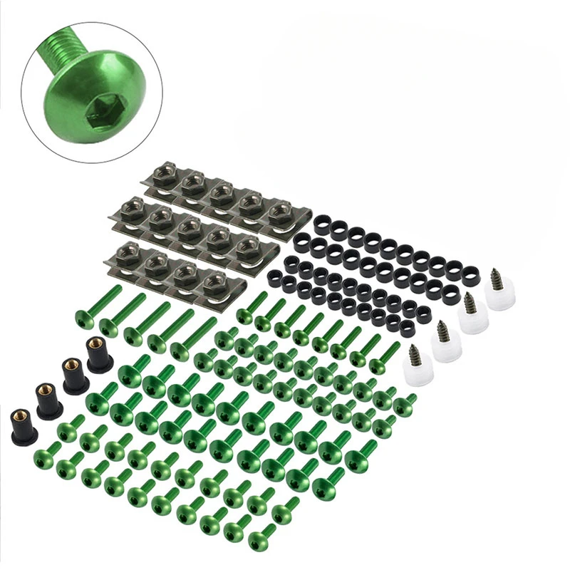 

177pcs Motorcycle Fairing Bolts Body Screws Nuts For Kawasaki Z900 Z750 Z800 Z650 Z1000 Er6n Versys 650 Zx6r Zx10r Ninja 400 300