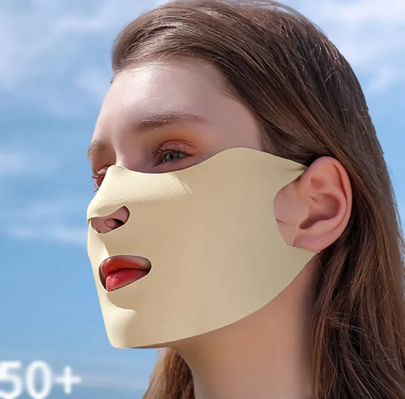 New Summer Ice Silk Anti-sunburn Mask Anti-ultraviolet Breathable Cotton Masks Men Women Outdoors Riding Windproof Reusable Mask
