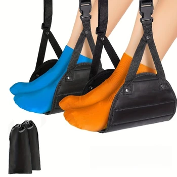 Amaca per Piedi da Aereo, Poggiapiedi, Supporto per Gambe da Viaggio, Cinghia per Amaca da Volo, Accessori da Viaggio Portatili