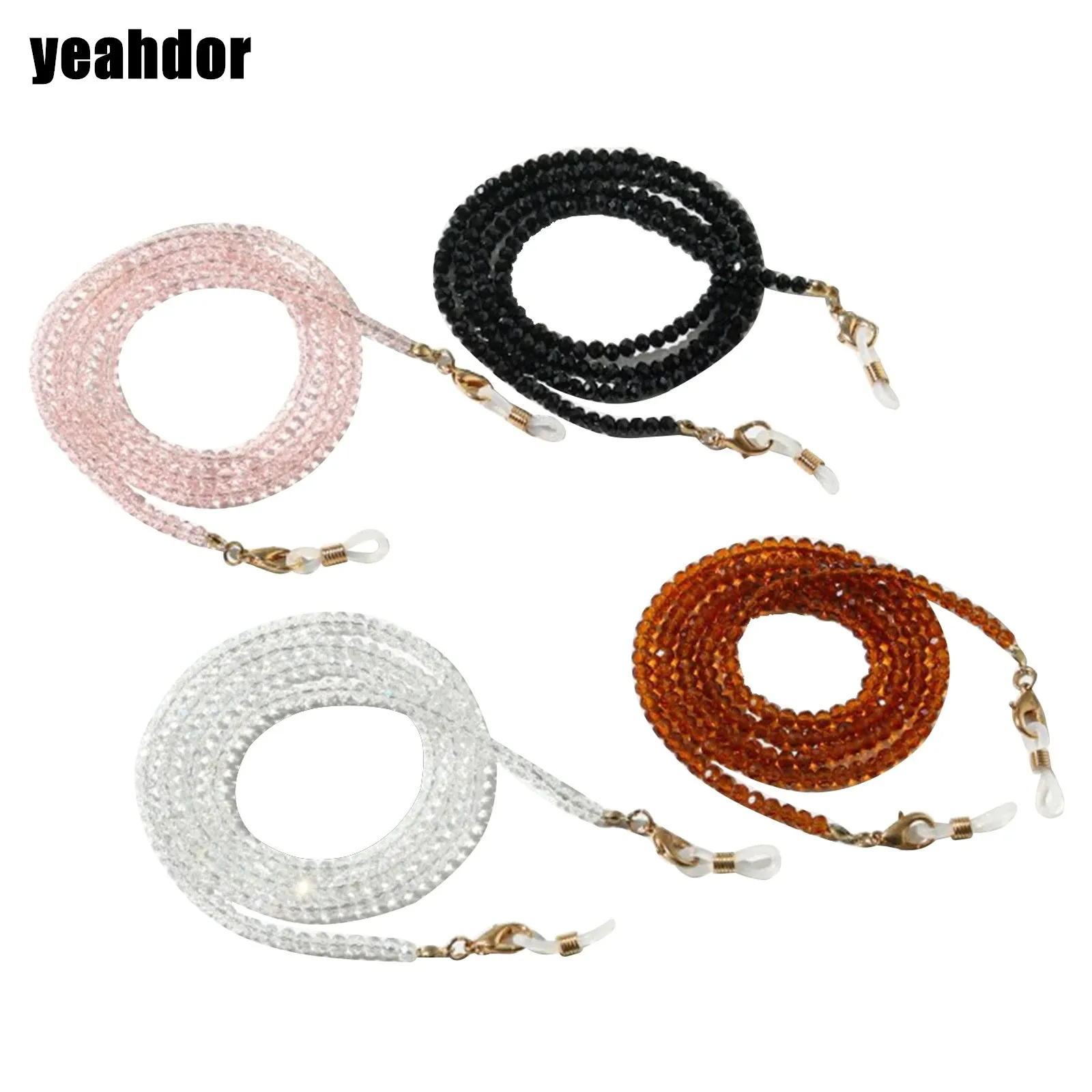 

4Pcs Mixed-Color Eyeglasses Lanyards Colorful Plastic Beads Glasses Face Mask Chains Hanger Keeper Eyewear Accessories