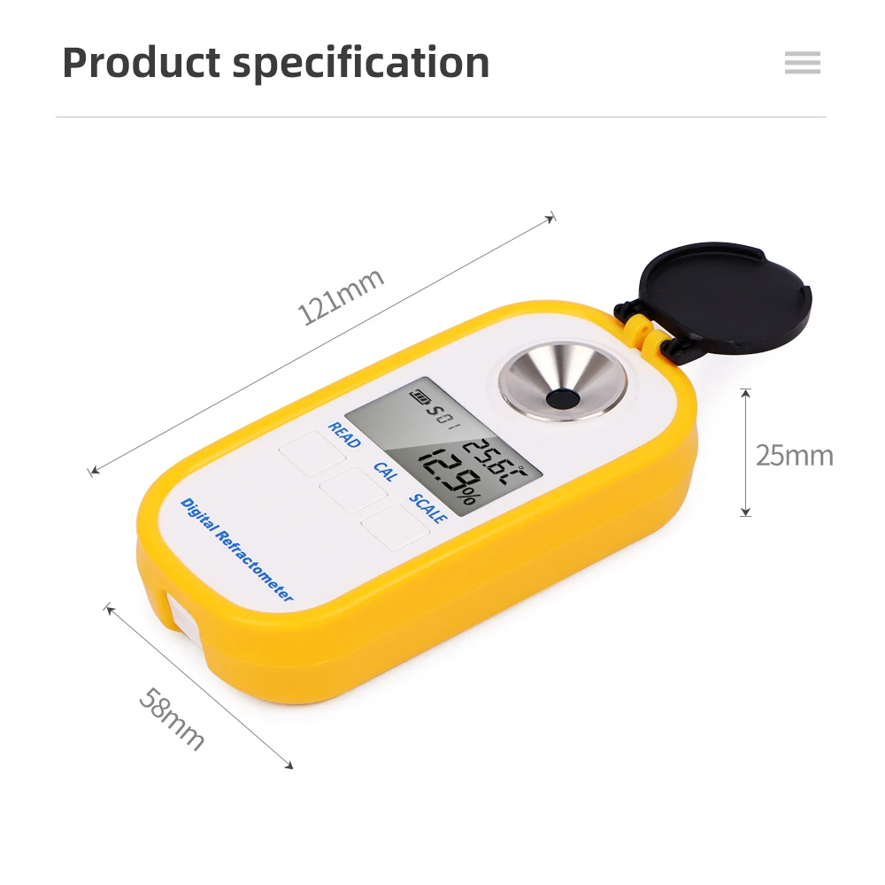 Digital Sugar Refractometer Brix 0-94% 0-90% 0-50% For Fruit Juice