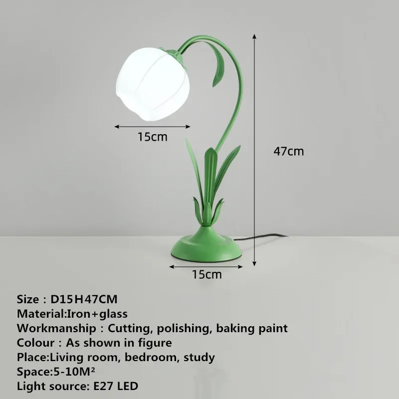 SEAN Nordic LED Table Lamp Creative Green Vintage Glass Desk Lighting Modern Decor For Home Living Room Bedroom Bedside - Image 5