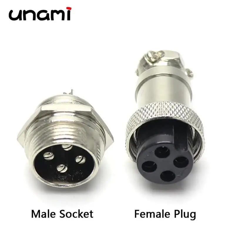 QitinDasen 6Pcs GX16 6-Broches Aviation Connecteur, 5A 16mm Mâle