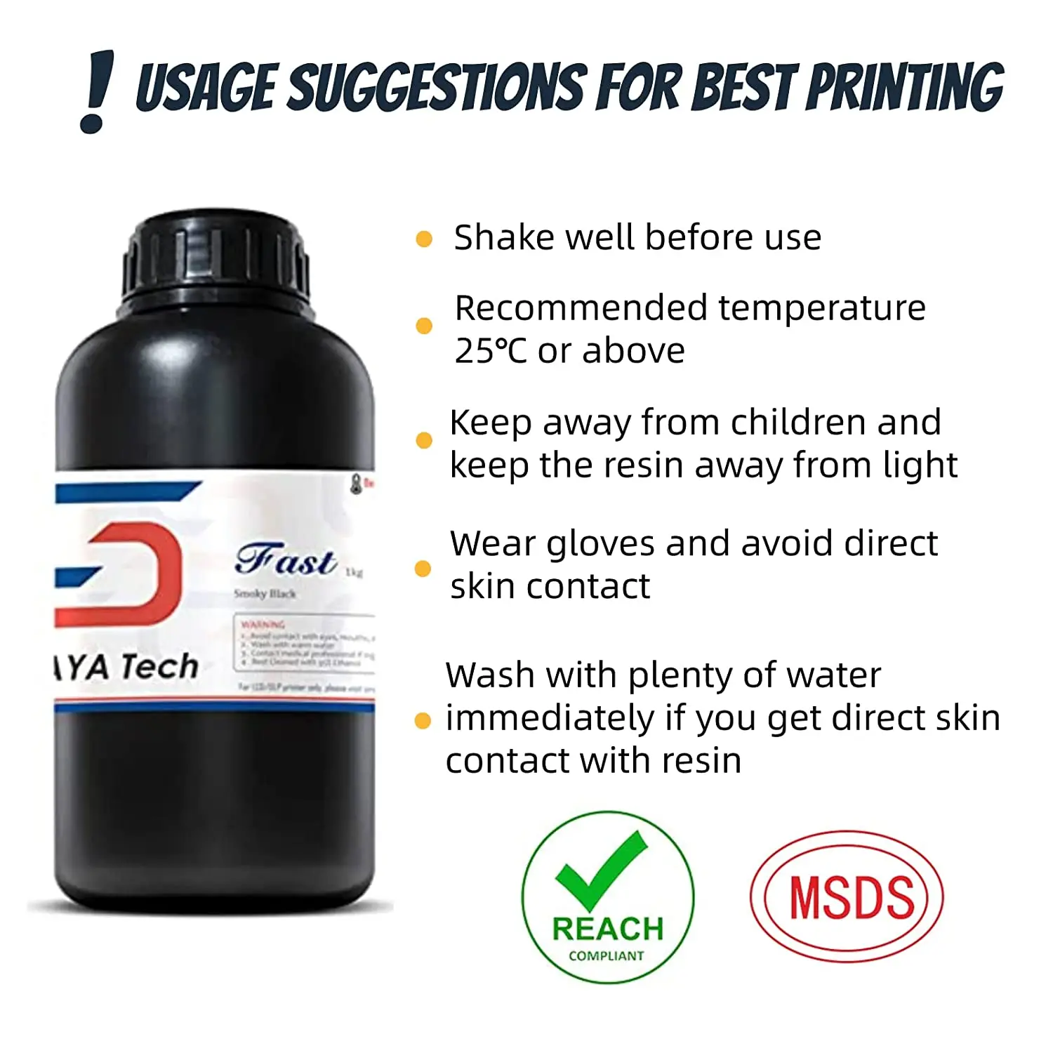 To Tech LCD DLP 3D 인쇄용 ABS 유사 3D 프린터, UV 경화, 깨지지 않는 표준 포토폴리머, 빠른 회색, 405nm 송진