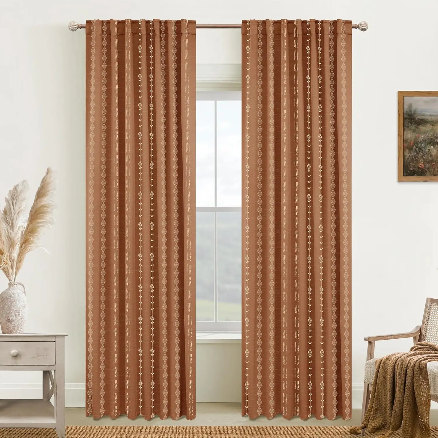 Vintage Floral Cotton Curtain 2