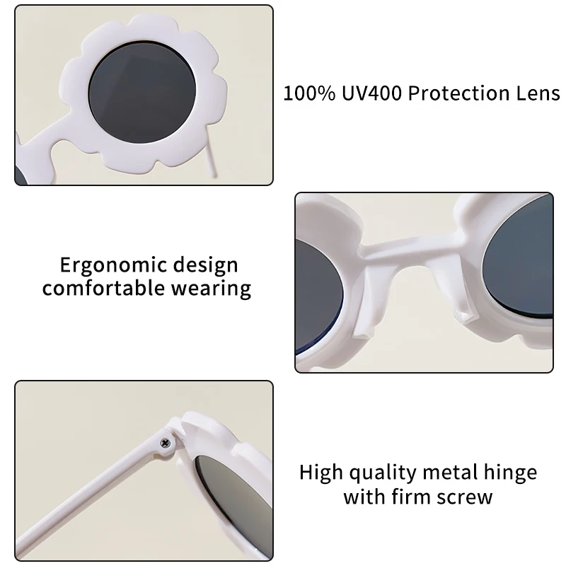 New Kids Cute Solid Color Flower UV400 Sunglasses Baby Children Outdoor Sun Protection Sunglasses Boys Girls