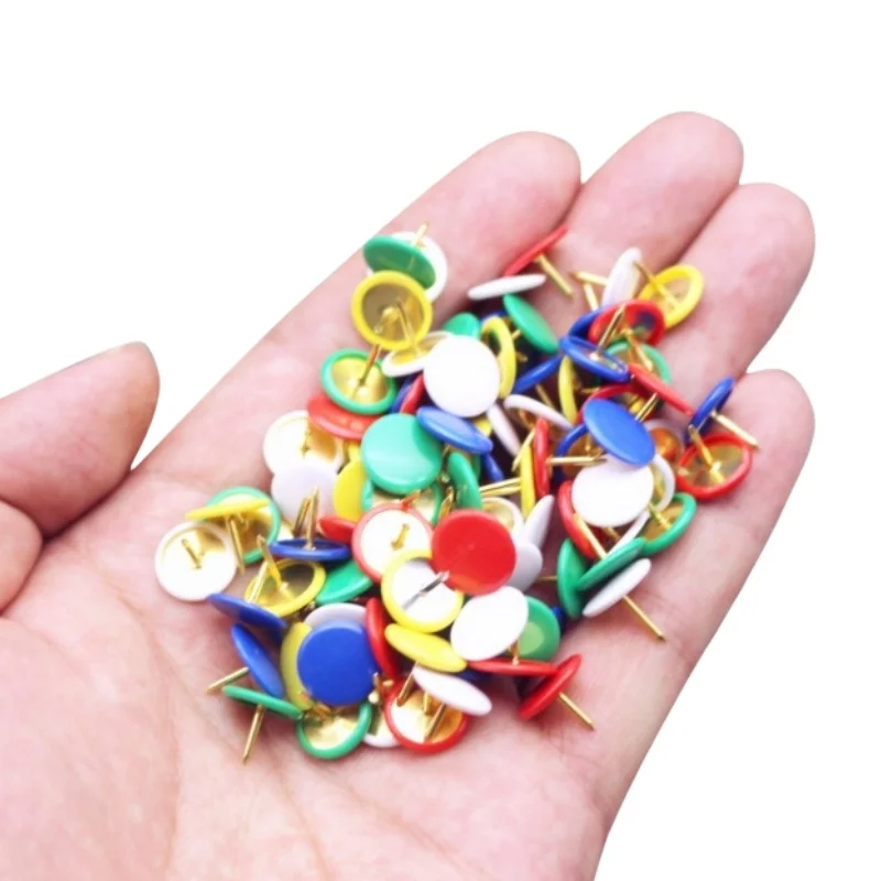Push Pins 100pcs Color Decorative Multi Functional Flat Headed Thumbtacks For Wall Decoration Photo Office School
