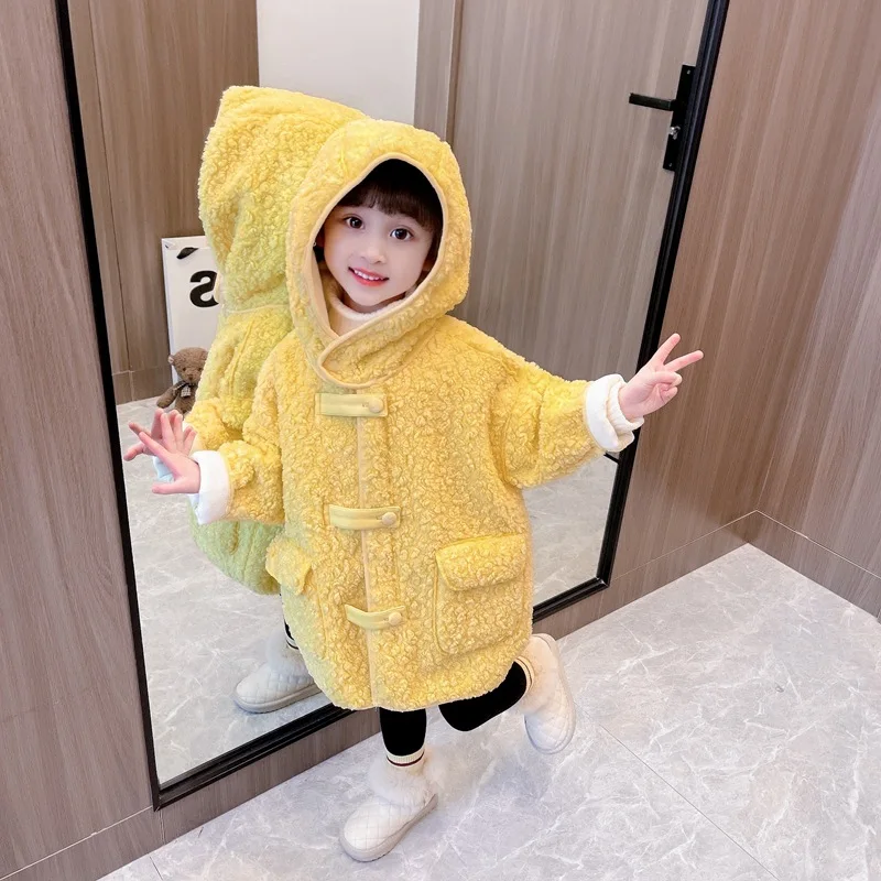 

Girls Coat Jacket Winter Cotton Windbreak 2023 Graceful Warm Thicken Teenagers High Quality Children's Clothing