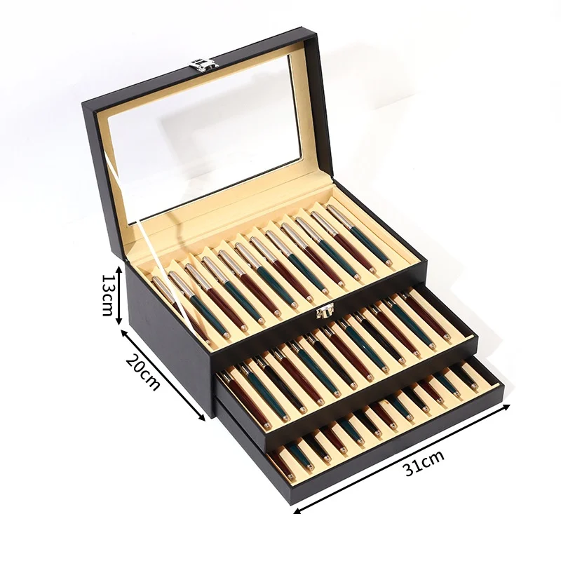 Spacious Turquoise Pen Display and Storage Box