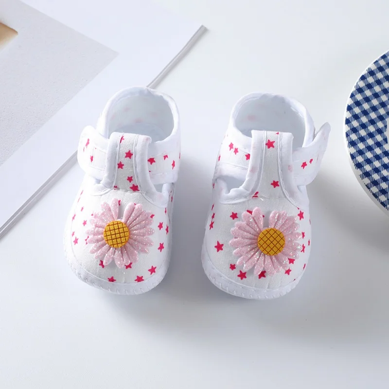 First Walkers Soft Sole Crib  Newborn Toddler Shoes Baby Girl Shoes  Cute Floral Bow Infant Baby Girls Shoes Non-slip Footwear 5