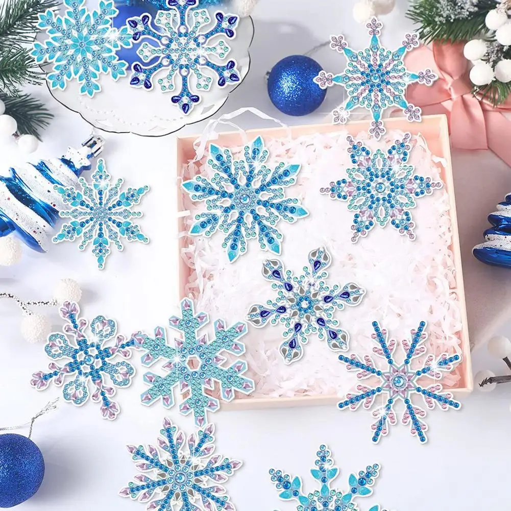 20 Pcs Winter Christmas Snowflakes Diamond Painting Ornaments 5D DIY  Diamond Painting Tags Christmas Hanging Diamond Art Kits Winter Snowflake  Crystal