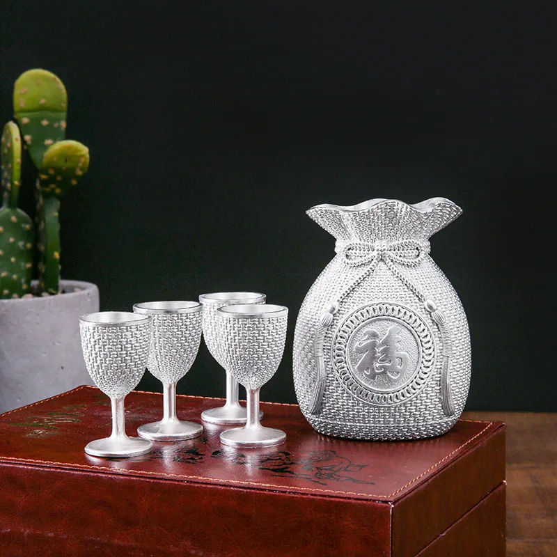 Vintage Wine Set Wine Cup Wedding Toast Cup Household Living Room Decorative Pot Set Bar Accessories