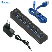 Nworld Multi Ports USB HUB 3.0 4/7 Ports Switches Power Adapter  Computer Accessories USB Splitter 5Gbps PC Accessories 1