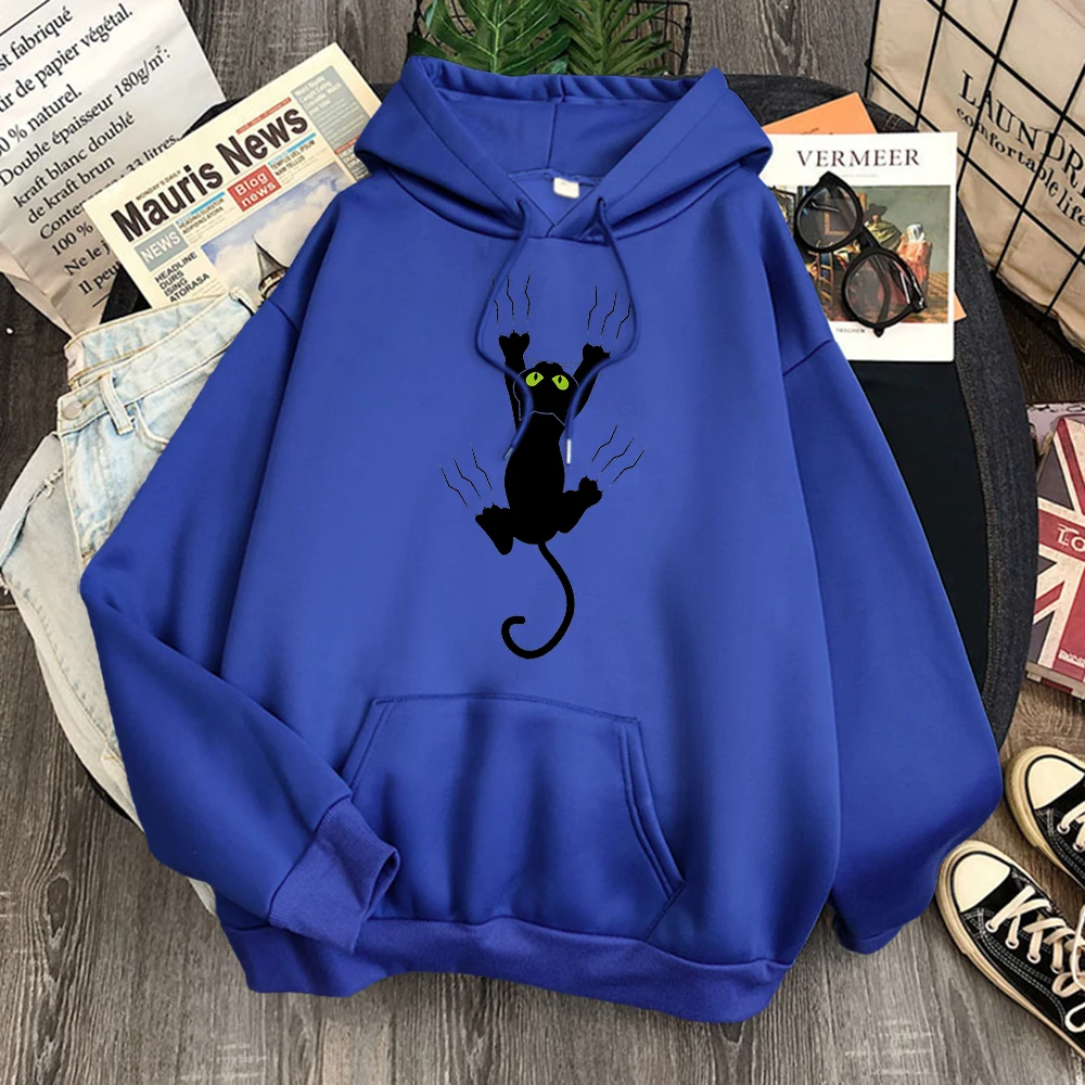 pink hoodie Hoody Funy Black Cats Cartoon Hoodies Female Fashion Korean Women'S Winter Clothing Oversized Fleece Women Sweatshirts With Hood white hoodie Hoodies & Sweatshirts