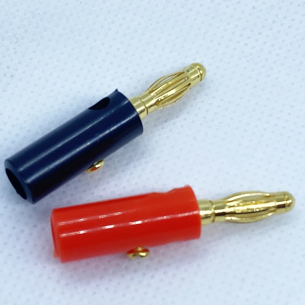 2/5/10 para czarny i czerwony rodzaj śruby 4mm wtyczka bananowa głośnik Audio złącze przewodu pozłacane 4mm Banana wtyk męski DIY Adapter do kabla