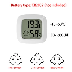 Compact LCD Digital Thermometer & Hygrometer - Indoor Temperature & Humidity Gauge with Convenient Cable (B)