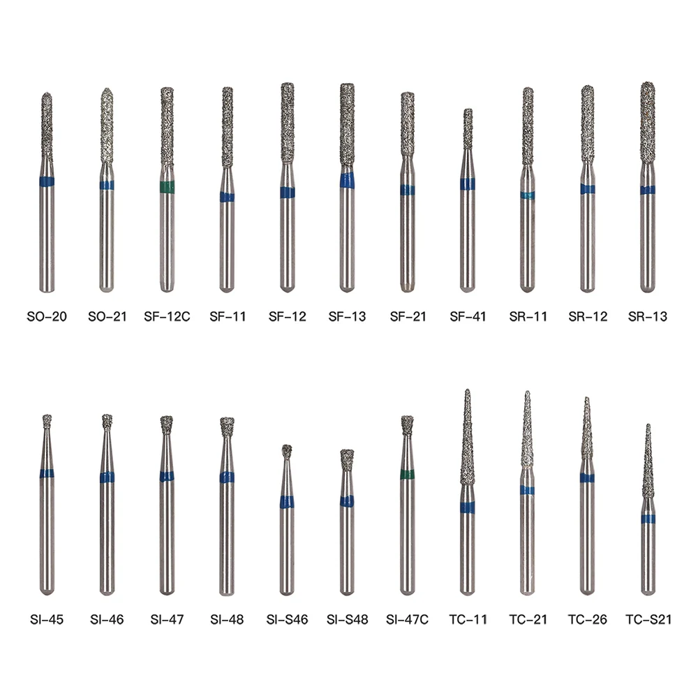 10Pcs Dental Diamond Burs Dril for High Speed Handpiece FG 1.6mm Bur Laboratory Grinding Polishing Tools Dentistry Material