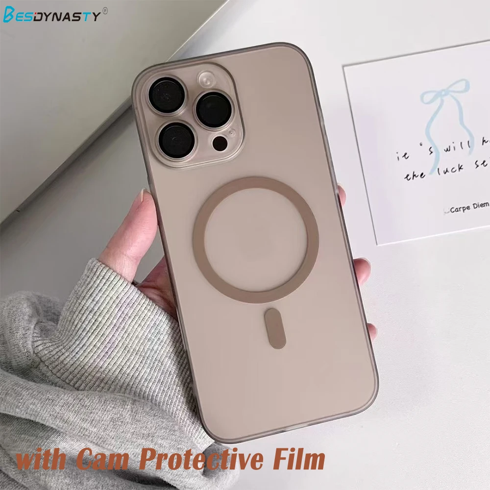 Matte Ultra-Thin Magnetic Wireless Charging Case - Hard Translucent Cover