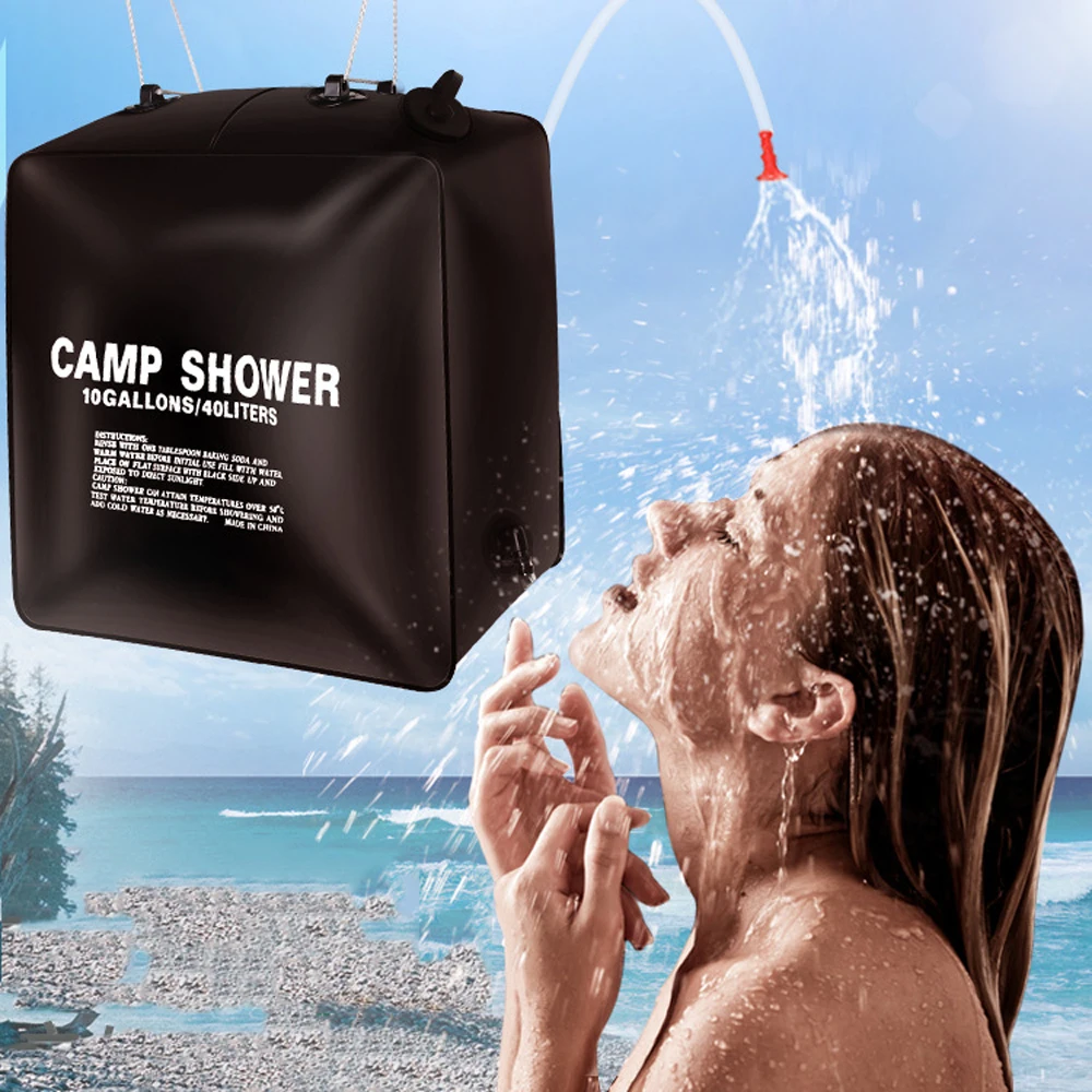 Sac De Douche À Énergie Solaire, 20l, Pour L'extérieur, Chauffage,  Randonnée, Camping, Portable, Hydratation, Tuyau, Pommeau De Douche  Commutable - Sacs D'eau - AliExpress