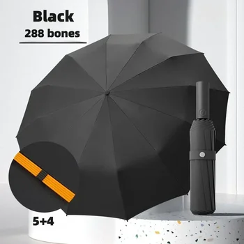 Stormproof Windproof Automatic Folding Rain Umbrella for Men, Large Strong Reinforced 288 Bone, Sun UV UPF50+ Parasol
