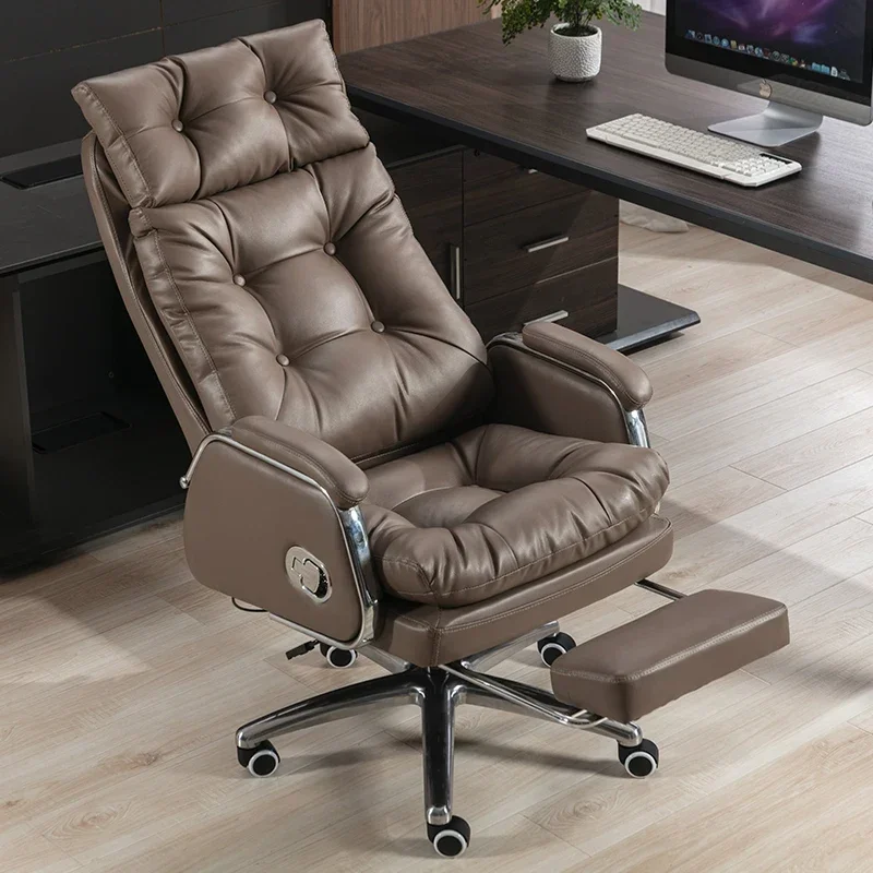 

SH Aoliviya Official New Genuine Leather Executive Chair Reclining Office Chair Ergonomic Home Computer Chair Office Business Ex