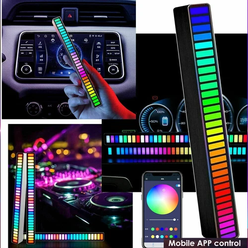 RGB LED 스트립 라이트 음악 사운드 제어 픽업 리듬 앰비언트 램프, 분위기 야간 조명, 바 자동차 룸 TV 게임 장식 6