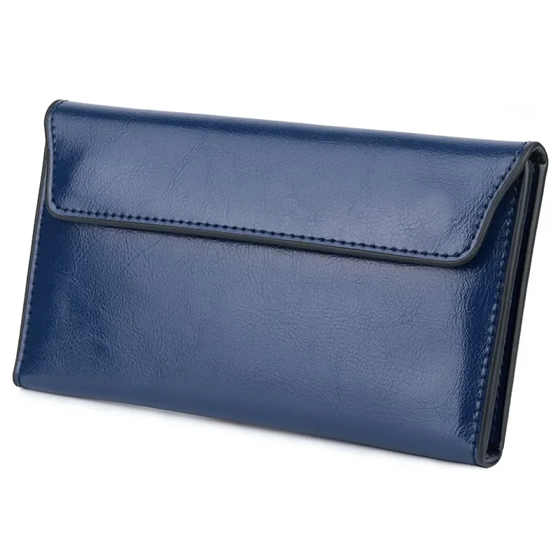 Stylish Women's Wallets with Extra Card Slots and Roomy Capacity Crafted From Cowhide Leather Solid Color Purses for Women