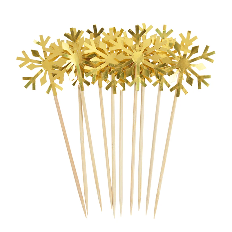 20pcs Ice Snowflake Cupcake Topper Christmas Kids Birthday Cake Toppers Baby Shower Wedding Party Cake Decoration Xmas Supplies