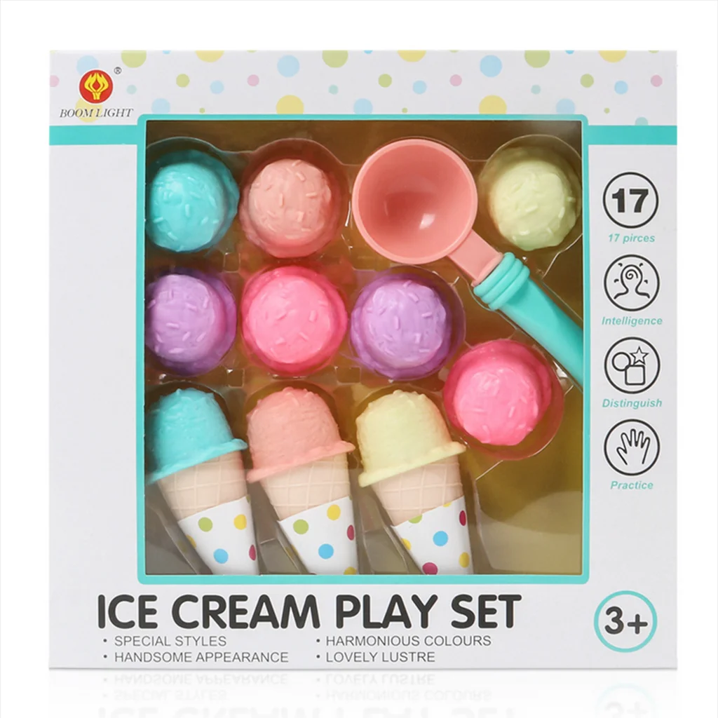 1 Set Plastic Colorful Sweet Ice Cream Cakes Play Toys for Children Pretend Play Food