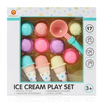 1 Set Plastic Colorful Sweet Ice Cream Cakes Play Toys for Children Pretend Play Food 1