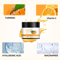 Crème au curcuma et à la vitamine C – Nutrition légère pour le visage et le cou, hydratation à absorption rapide, tous les types de peau 2