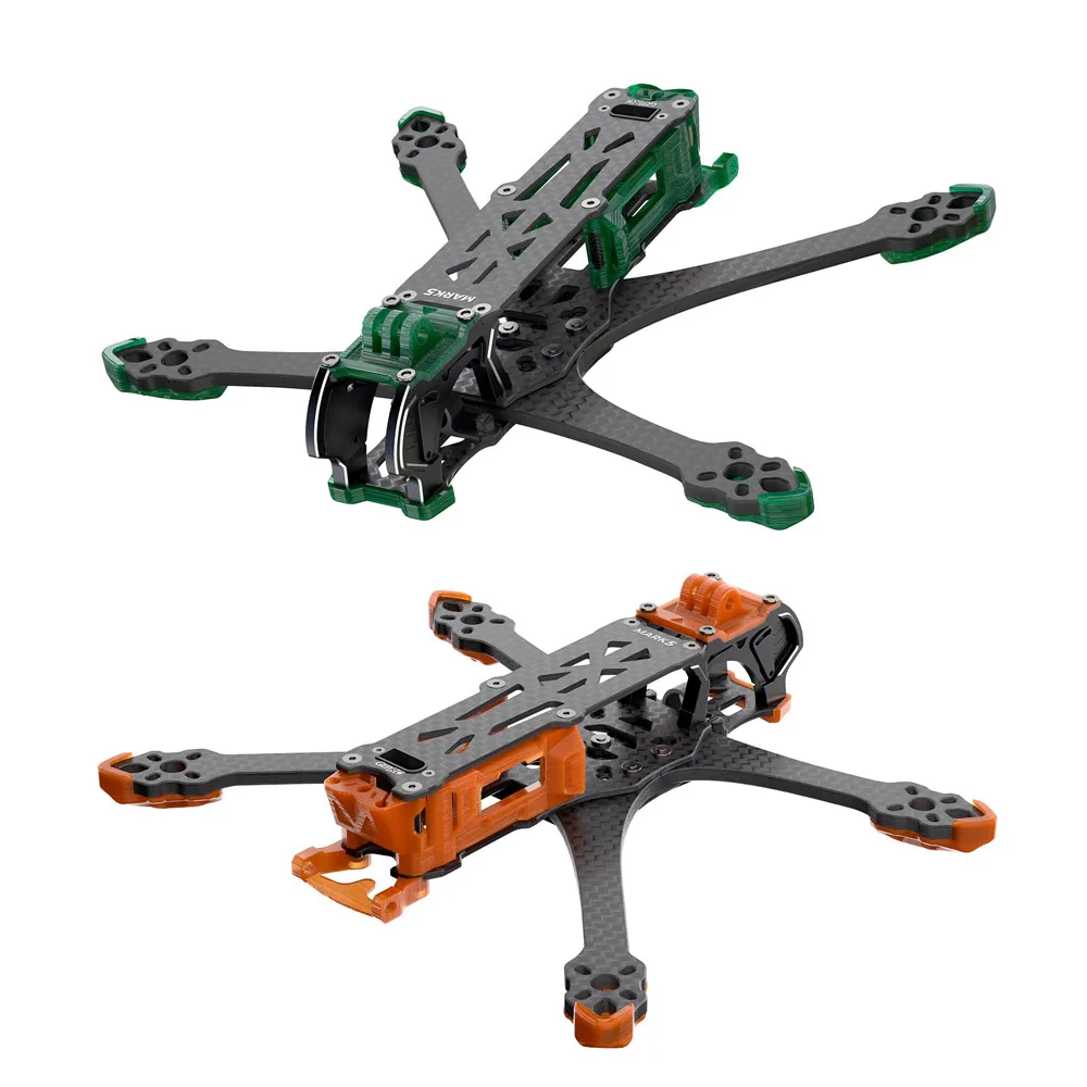 Détail du bras du cadre GEPRC MK5 O4 Pro pour Drone FPV Course, montrant les découpes aérodynamiques