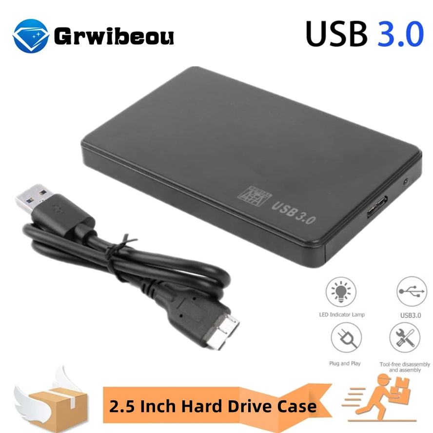 USB 3.0 2.0 To 2.5 Inch Hard Drive Case SATA HDD SSD Enclosure 5Gbps External Hard Drive Disk Box For PC Laptop Smartphone