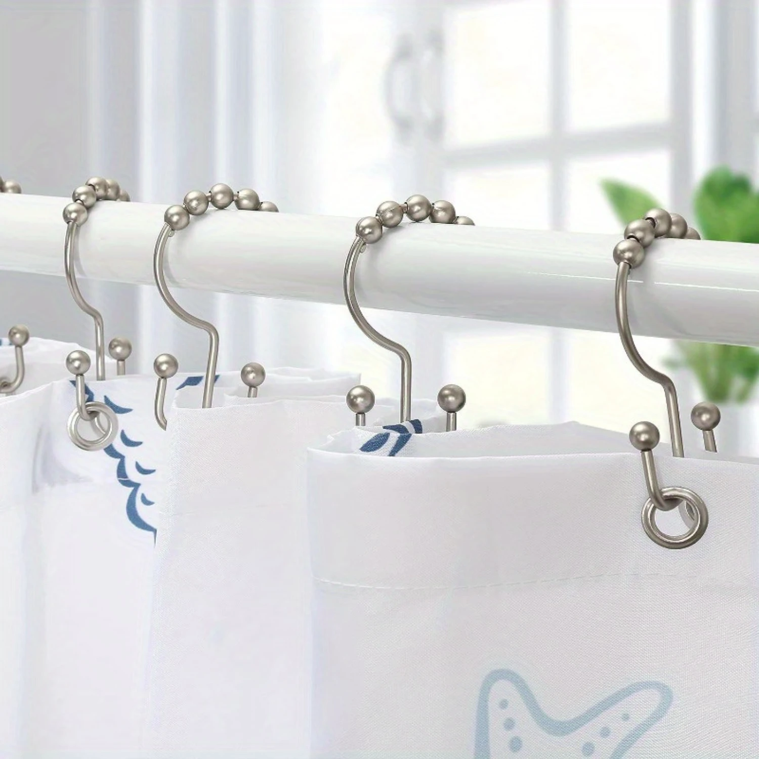 20Pcs Random Colour Shower Curtain , Shower Curtain Rings, Durable Rust Proof , Rings For Curtain, Double