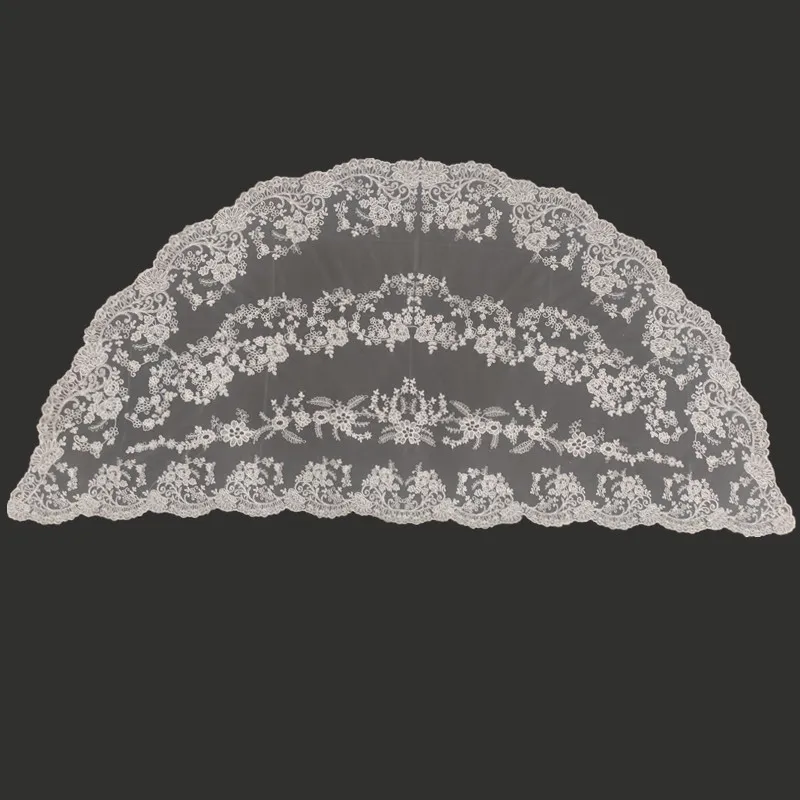 Half Moon Classic Spanish Style Lace Mantilla Embroidery Triangular Catholic Church Veil for Women catholic church veil