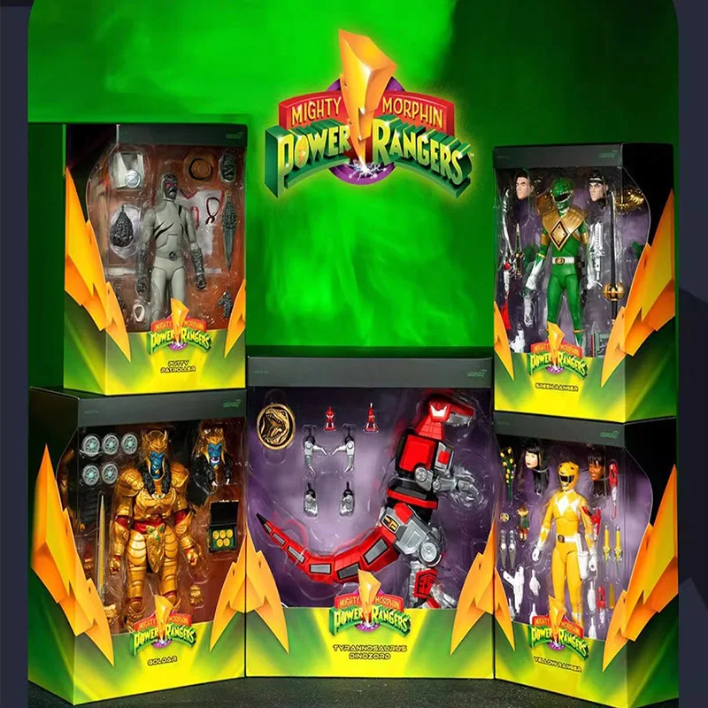 Super 7 Mighty Morphin Power Rangers Anime Figures Putty Patroller Goldar Tyrannosaurus Dinozord Action Figure Model Toys Regali