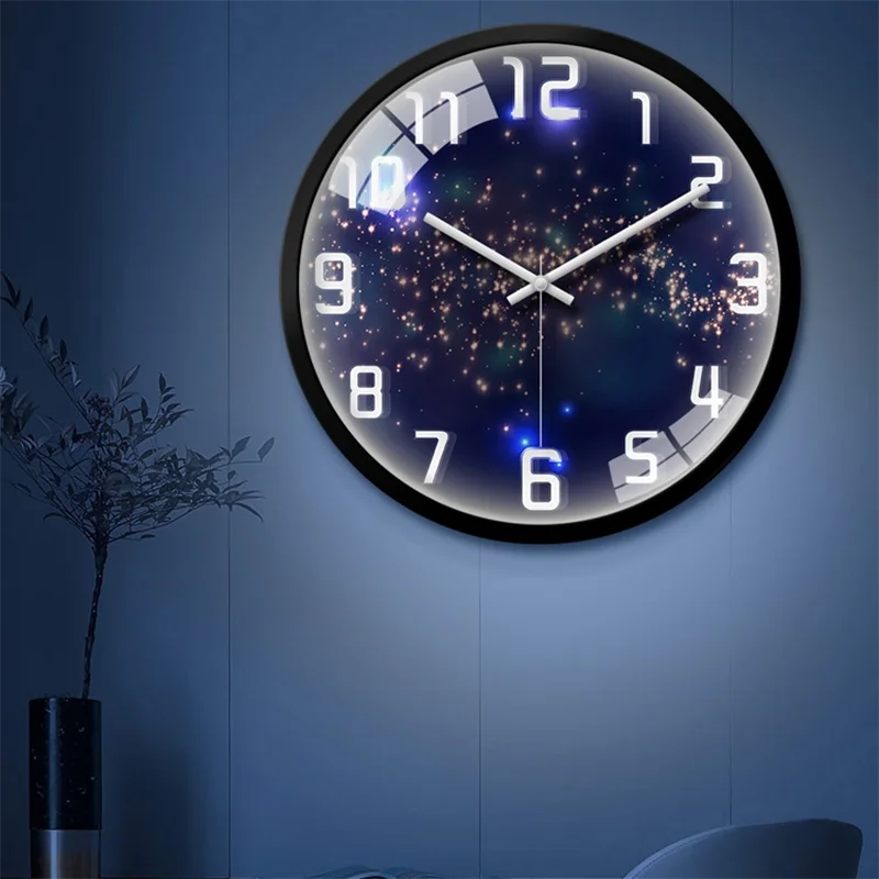 

Round Quartz Luminous Wall Clock Modern Design Classic Silent Wall Clocks Kitchen Watch Wall Wandklok Large Digital Wall Clock