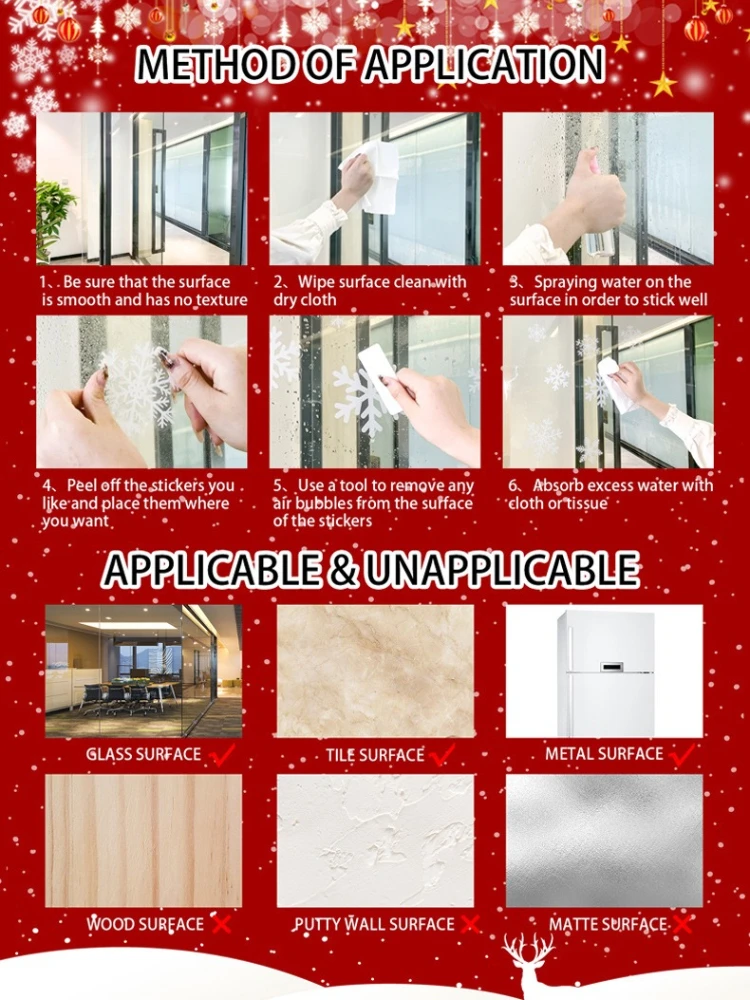 2026 Christmas Window Stickers Santa Snowman Static Cling PVC Decals Minimalist Style Wall Decor for Home Shop Decoration