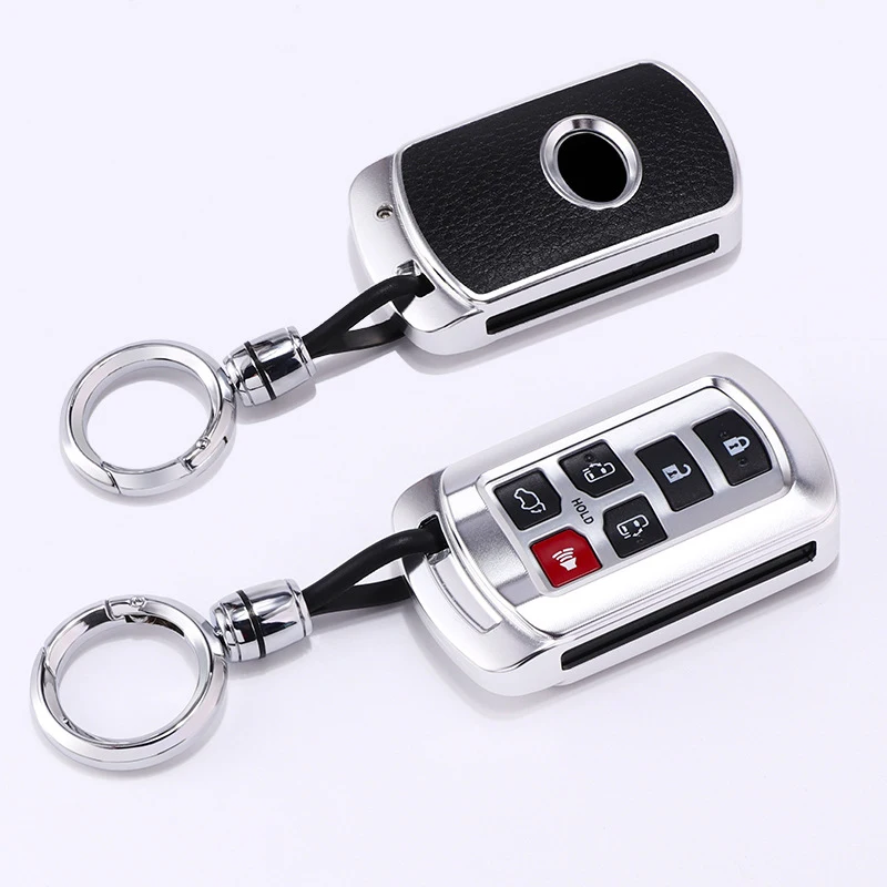 

Aluminium Alloy for Toyota Sienna Se Tacom 2011 2015 2016 2017 2018 2019 2020 6 Button Smart Remote Car Key Case Cover Fob Chain
