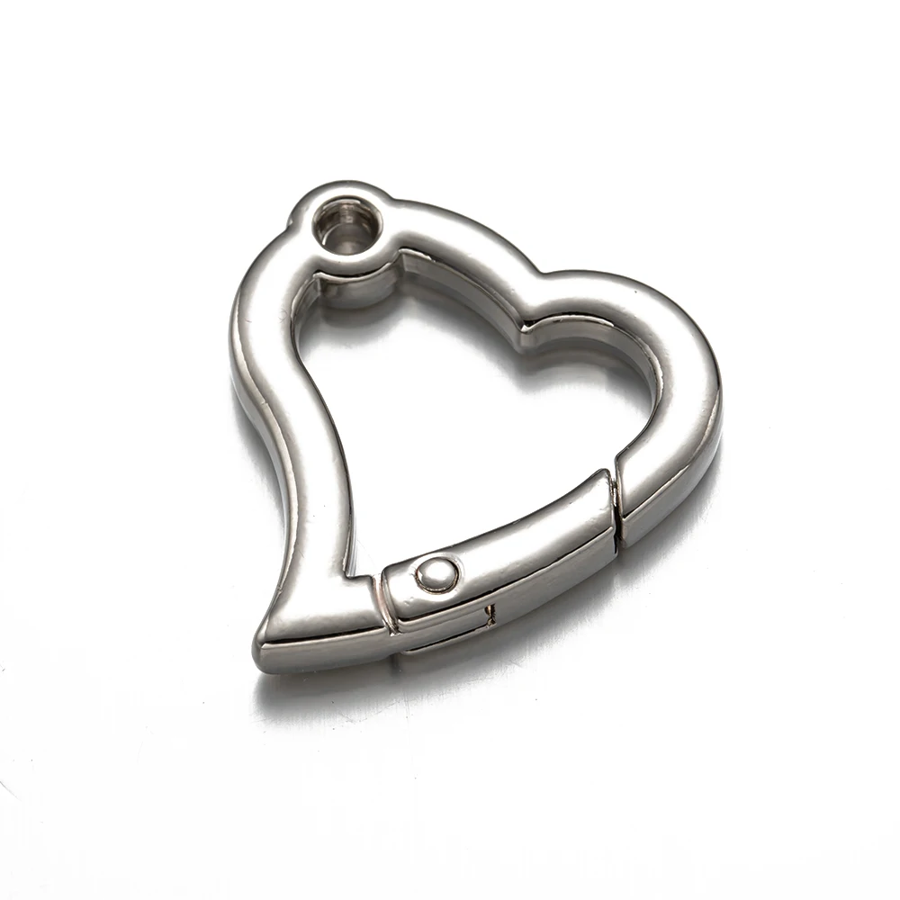 5pcs Heart Shape Spring Clasps Keychain For DIY Handbags Connector